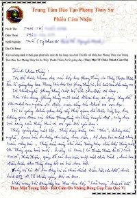 Phiếu Cảm Nhận Của Học Viên Thái Thị…
